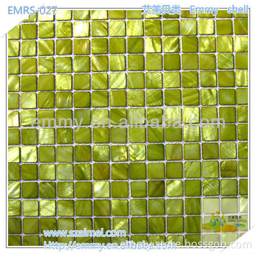 2012 new design dyed green China freshwater mother of peal river shell mosaic wall tile